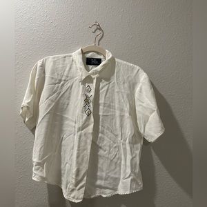 White Short Sleeve Blouse